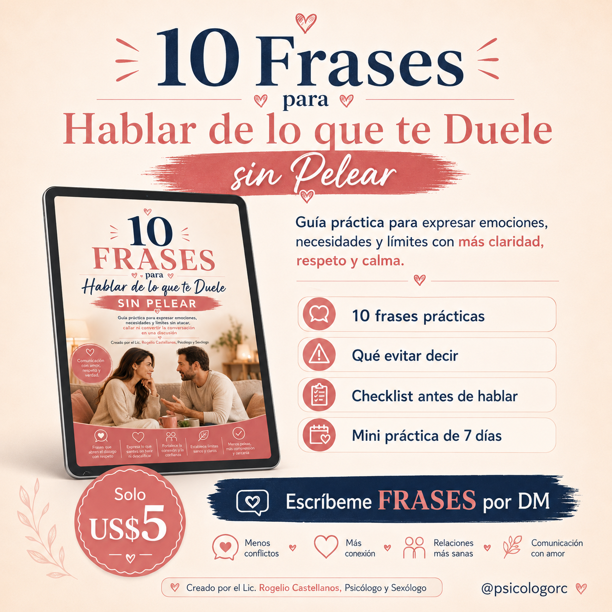 10 Frases para Hablar de lo que te Duele sin Pelear